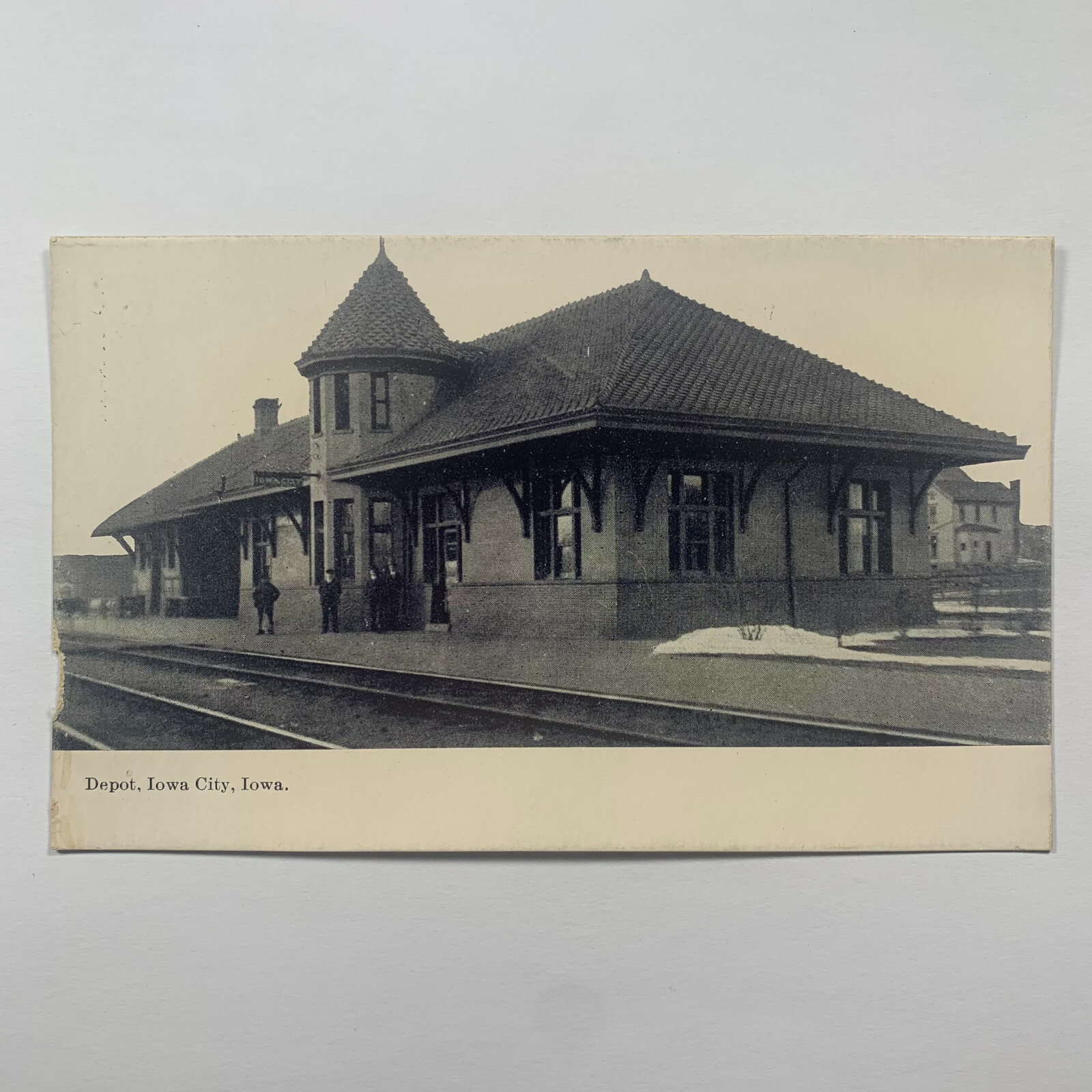 Postcard Iowa City IA Train Station Depot 1910s Divided Back Unposted