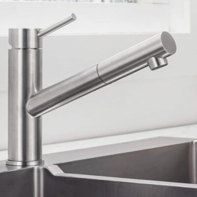 Wasserhahn Küche ausziehbar Spültischarmatur aus Edelstahl gebürstet Küchenar...