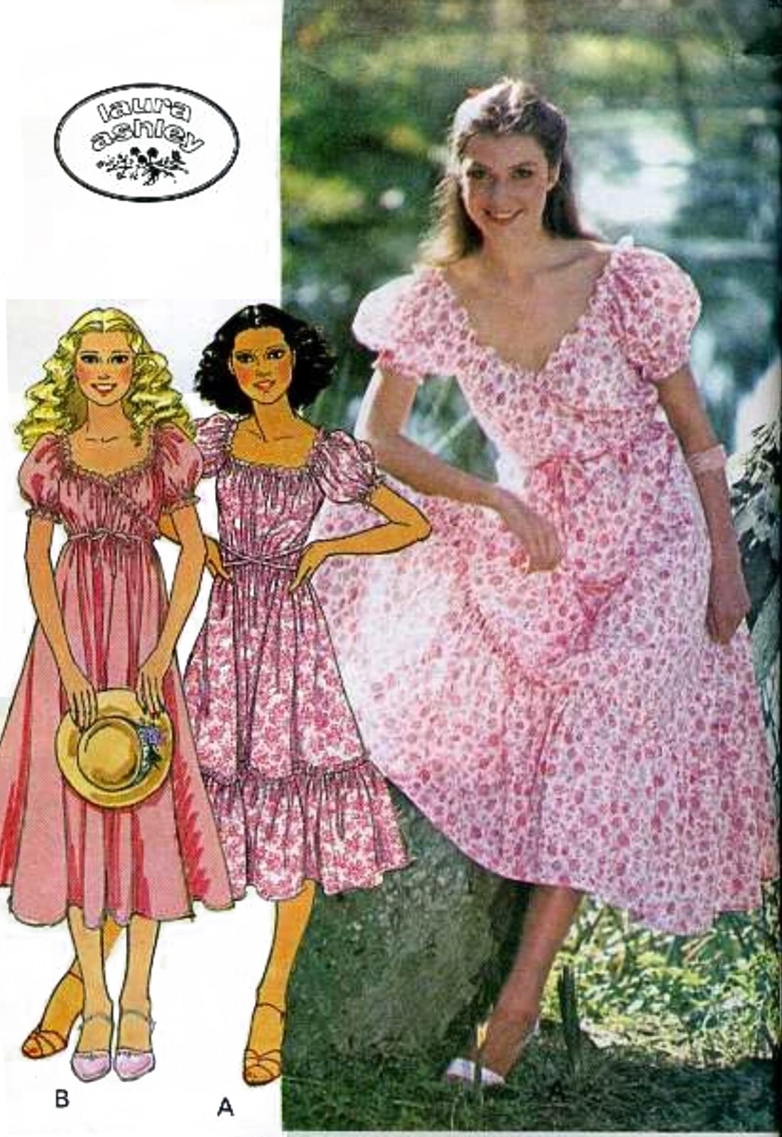 MCCALLS SEWING PATTERN 8358 MISSES 1624 VINTAGE '70s LAURA ASHLEY WRAP