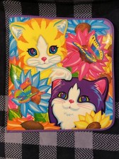 Lisa Frank Sunflower Kittens Zipper Binder