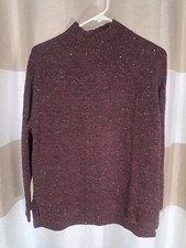 Ann Taylor LOFT Purple Speckled Long Sleeve Sweater Pullover EUC Size SP Petite
