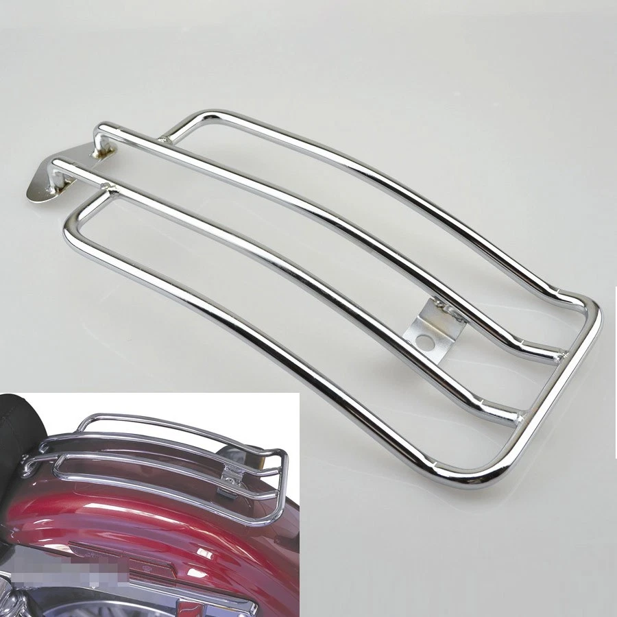 Motorcycle Rear Luggage Rack Chrome For Harley Sportster Hugger-XLH 883 1996-03 - Image 3 of 4