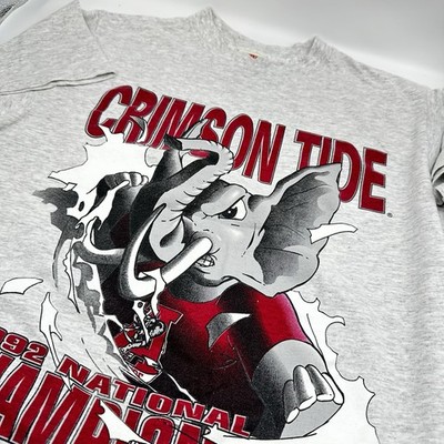 1992 Vintage Break Through Alabama Tide Shirt L Gray Nutmeg 90s Front Back Print