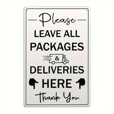 Packages Please Leave All Deliveries Here Tin Metal Signs Home D cor 8x12
