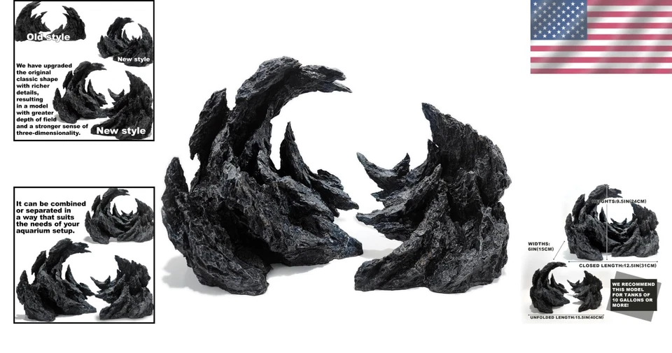 Decoración de rocas de pecera - Modelo de paisaje acuático fácil Foto 2 de 4