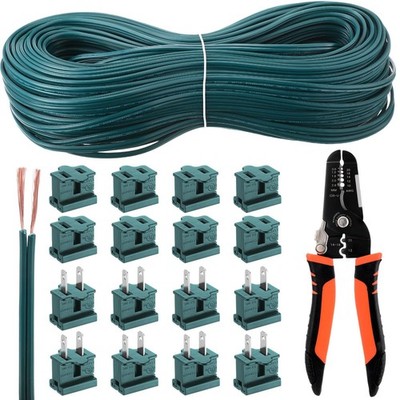 200ft 18/2 SPT-1 Electrical Wire Zip Cord Wire 18 Gauge 2 Conductor with 16 F...