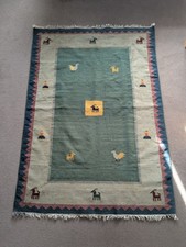 Handwoven Turkish Gabbeh Kilim Tribal Rug 172x122cm