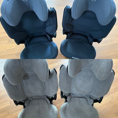 org. Maxi-Cosi Kore i-Size Auto Kindersitze mit Sommerbezug & Isofix - Zwillinge