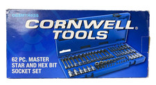 Cornwell Tools Cbs-mth62s 62pc Master Deluxe Hex Star Set 14 38 12 Drive Cornwell Tools Cbs-mth62s 62pc Master Deluxe Hex Star Set 14 38 12 Drive