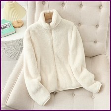 Women's Fleece Coat Winter Warm Thicken Jacket Two-Sided Wear Double-Sided.