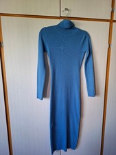 Strickkleid mit Rollkragen, blau, lang, Gr. S...