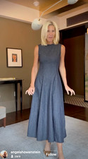 ZARA NEW WOMAN FW25 ZW COLLECTION DENIM MIDI DRESS Dark indigo 7563/243