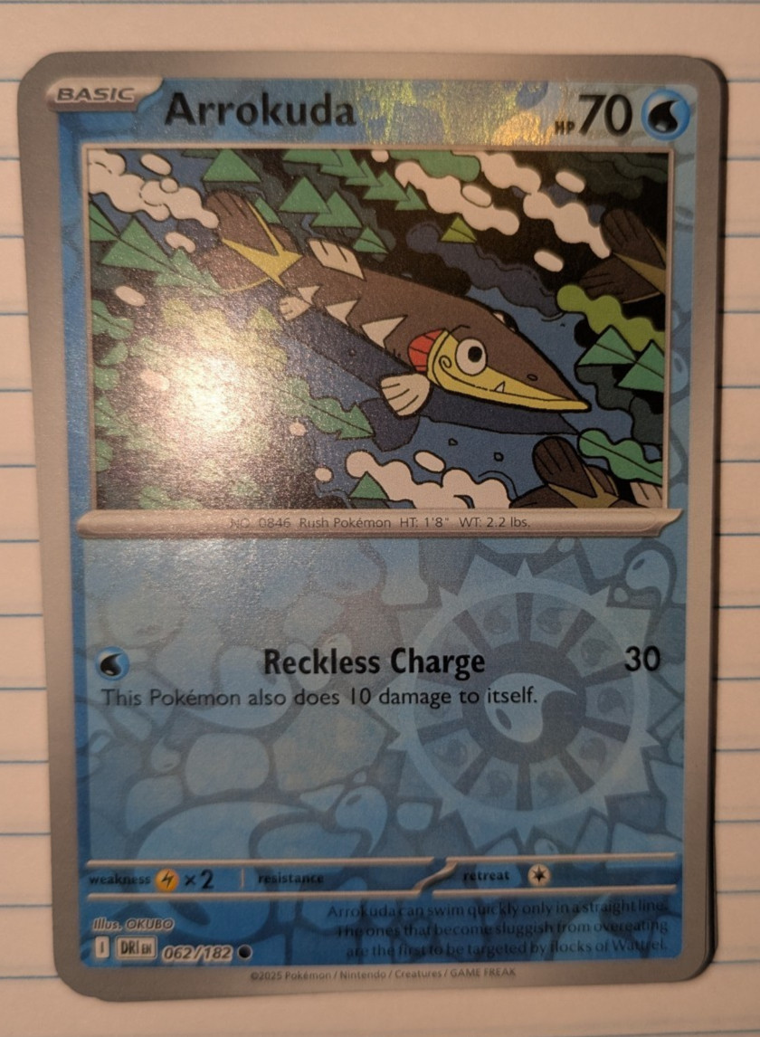 Arrokuda 062/182 Destined Rivals Common Reverse Holo Pokémon Card