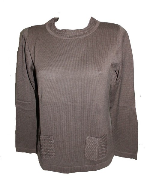 Damen Strickpullover Pullover Braun Feinstrick Capuccino Gr. 38 Neu-image