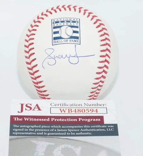 ANDRUW JONES Braves Signed HOF logo MLB BASEBALL + JSA Witness COA WB480594