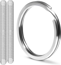 CREST 100 pcs Marine Grade Stainless Steel Split Ring for Keychains 1 inch 25mm
