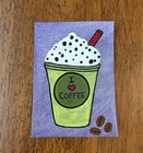 ACEO Original Acrylic Painting - 2.5 X 3.5in. ~ I ❤️ Coffee — photo 2