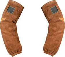 Mangas cuero soldadura resistentes calor llama proteccion brazos trabajo hombres