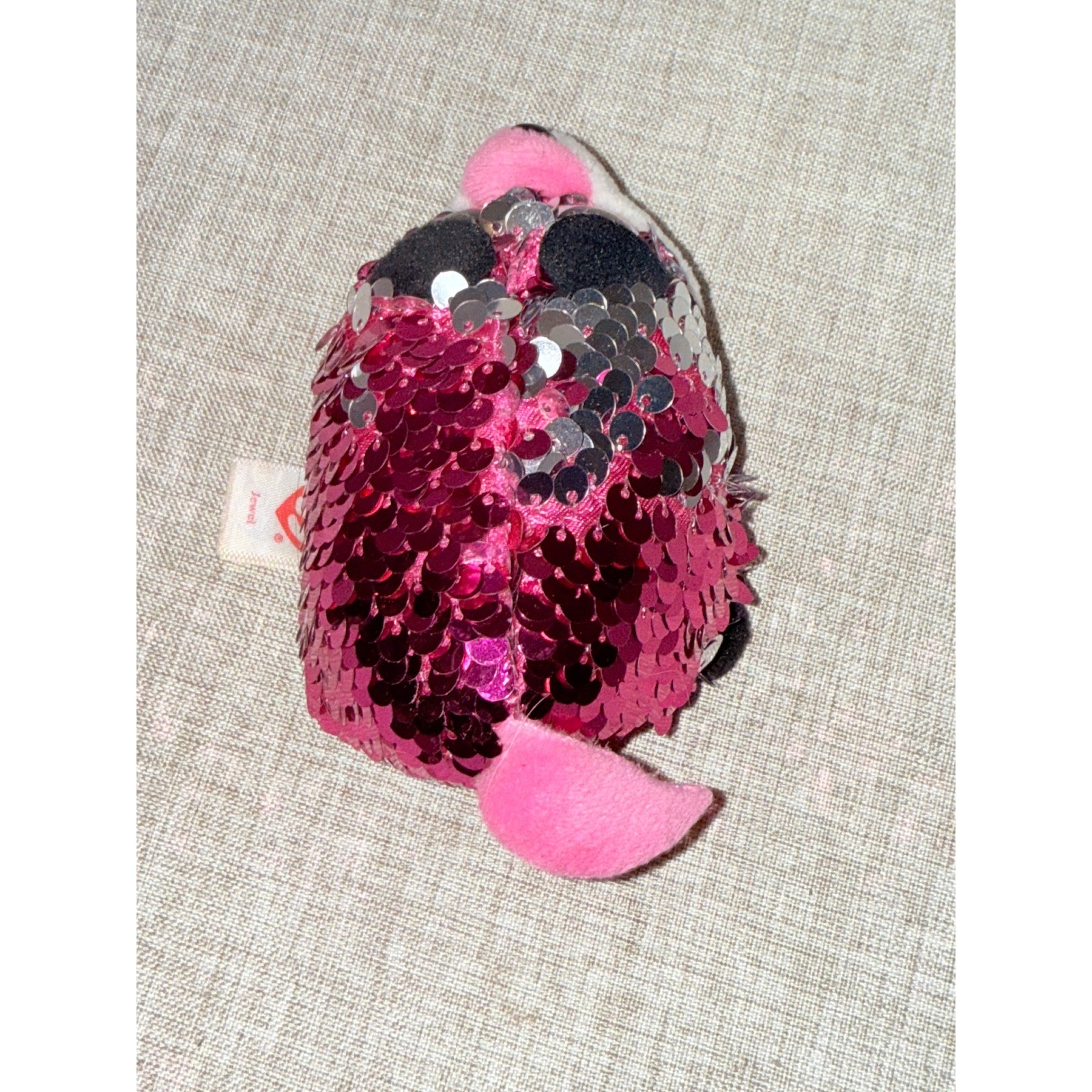 TY Teeny TY'S "Jewel" Pink Fox Plush Flippable Sequins 3 inch 2019