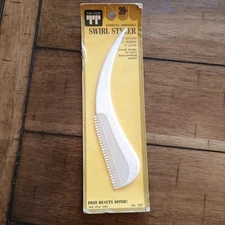 TIP-TOP Vintage Swirl Styler Curved Design Unbreakable | New Old Stock Hair Comb