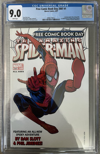 🔑Free Comic Book Day Amazing Spider-Man 2007 CGC 9. 0 1st Jackpot Mr. Negative