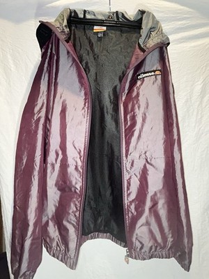 Ellesse Franklin Windbreaker Jacket Size Medium Burgundy Unisex