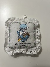 Vintage 1990 Precious Moments Mini Pillow  You Are A Blessing  Embroidered 3.5  