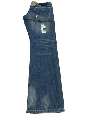 Evisu, Jeans ANTHONY Herren 34 Denim Blau Regular 5 Pocket Straight Mid Waist