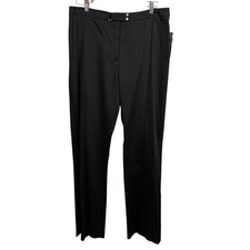 Jones New York Signature Pants Size 12 Black Cotton Stretch Straight Leg Career