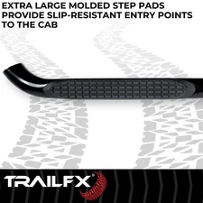 Trail FX 1160632073 3" Round Powdercoated Black Steel Nerf Bar For 07-18 Jeep JK