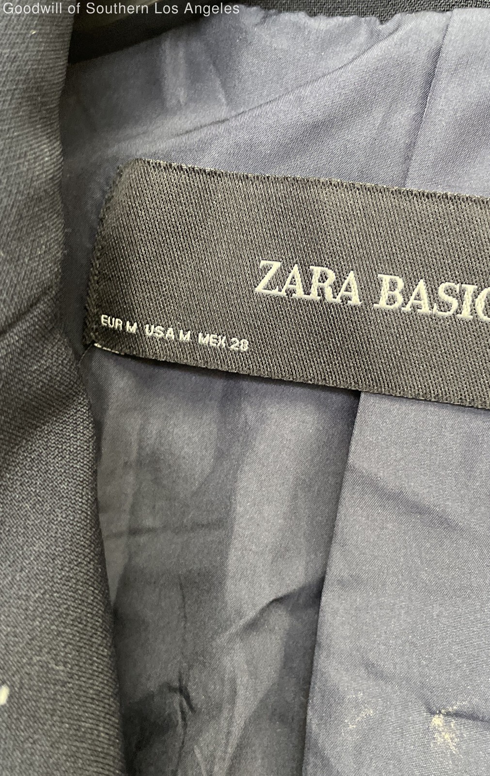 ZARA Basic Navy Oversized Double Breasted Blazer … - image 2