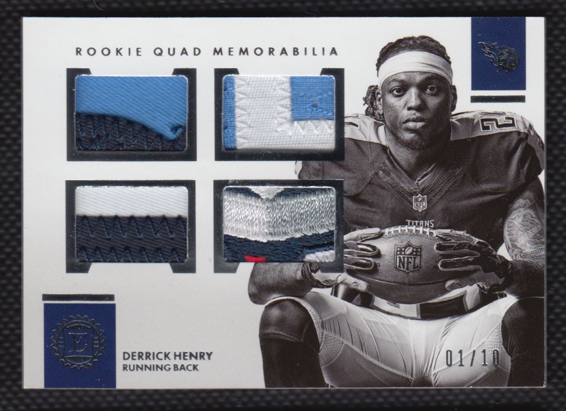 Derrick Henry Panini Encased Rookie Quad Memorabilia #11 Base