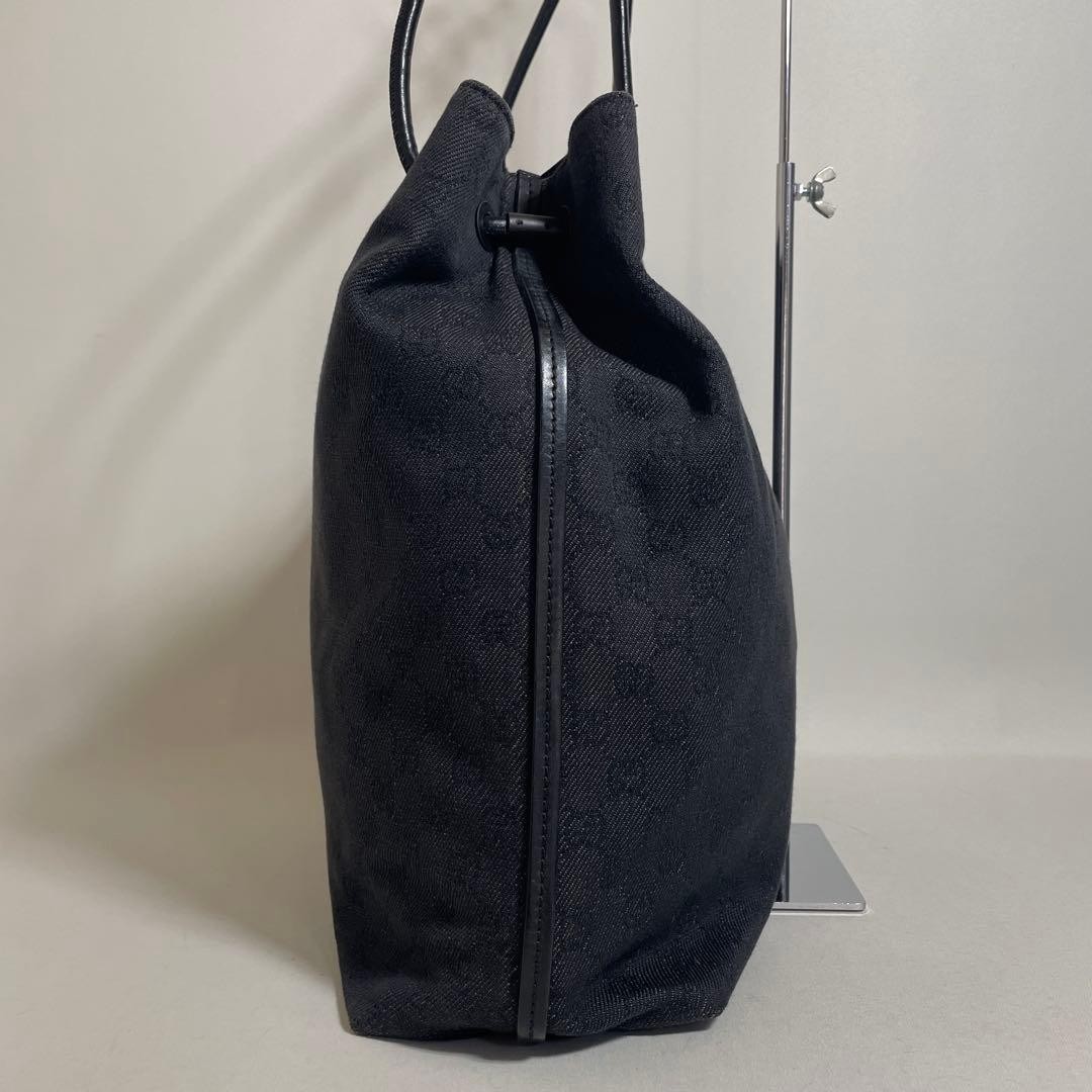 Gucci GG Canvas Tote Bag Black Leather Trim Excellent Condition thumbnail 4