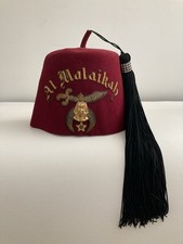 Vintage Shriner  s Fez Hat Al Malaikah Los Angeles Fits 6 3/8 Made By Valentine