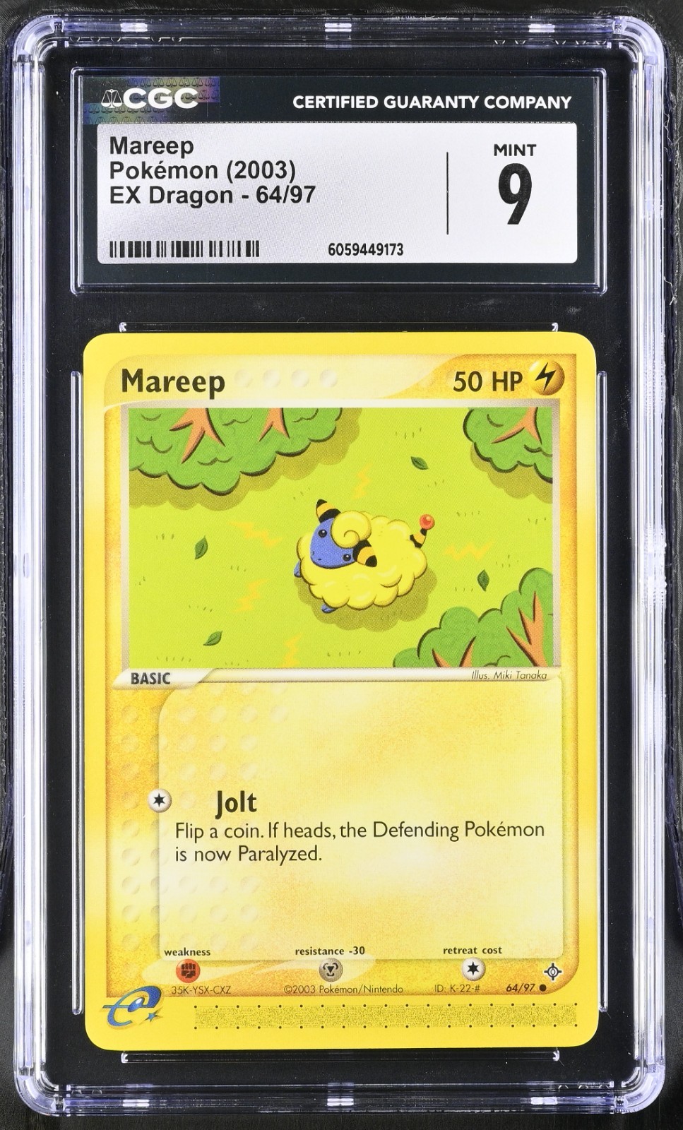 CGC 9 Mareep 64/97 EX Dragon 2003 Pokemon Card