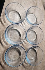 Colorex Glass Custard 8 Ounce Bowl/Cup Made in Brazil Light Blue (Set Of 6)