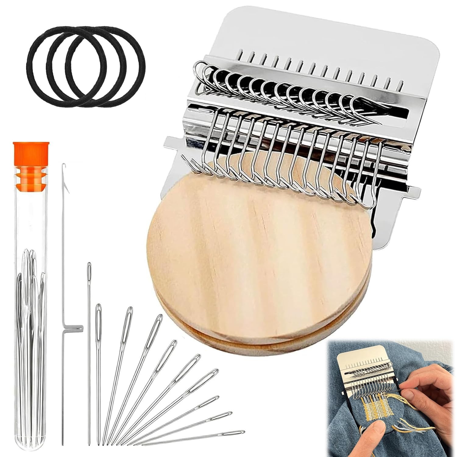 Knit Patch Kit PatchMaker 2.0, Portable Darning Loom for Beginners, Knitpatch...