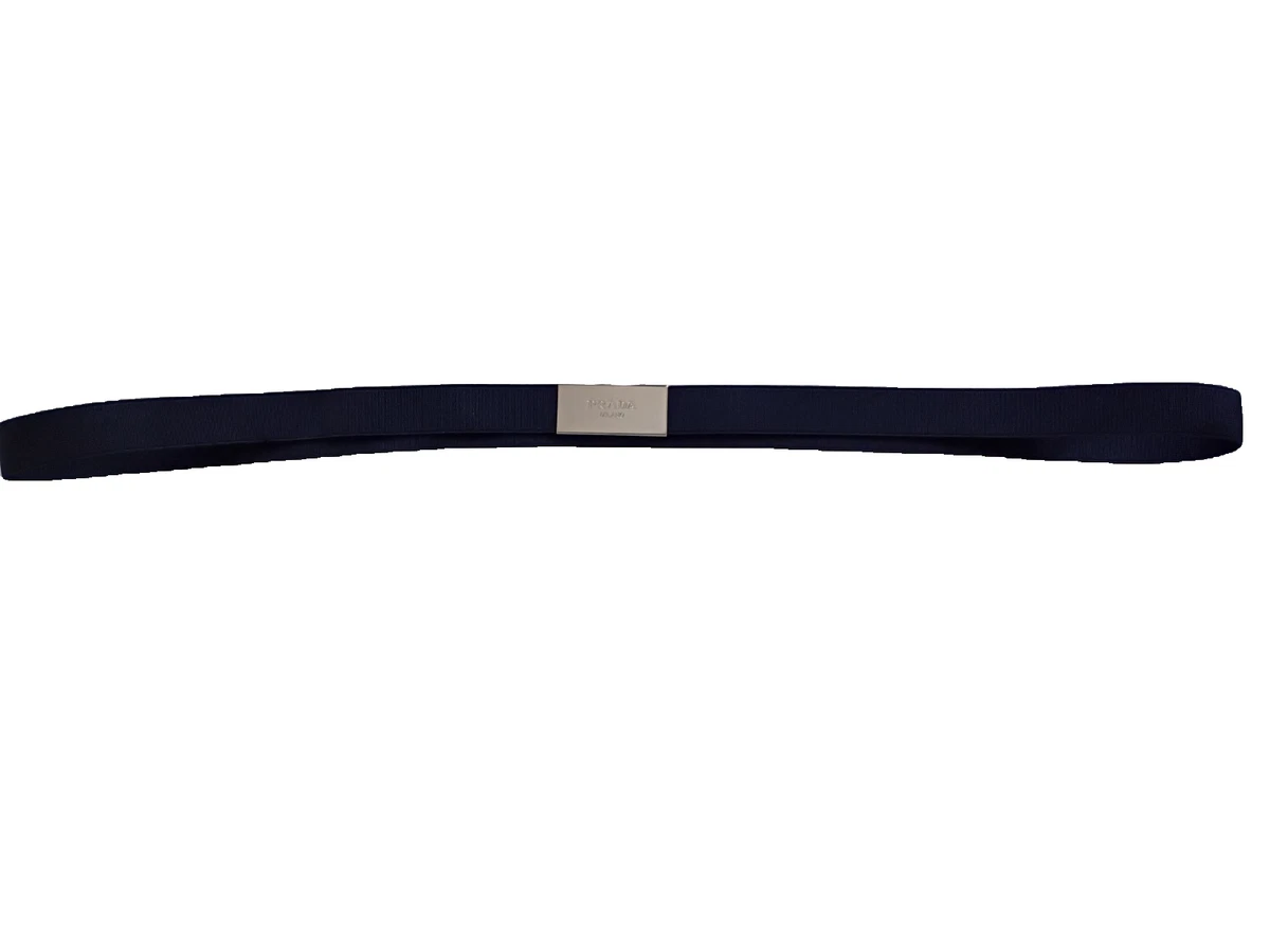 Prada Blue Elastic Logo Belt Box Strap Prada Woven Re-Nylon Belt - Blue | Editorialist main image 2
