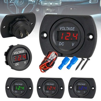 LED Digital Display Voltmeter Car Motorcycle Voltage Volt Gauge Panel Meter 12V