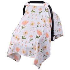 Muslin Carseat Cover for Babies, Metplus Breathable Infant Pink flower