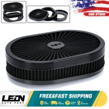 12 X2 Black Super Flow Oval Air Cleaner Set With Washable Element 5-18 Inlet