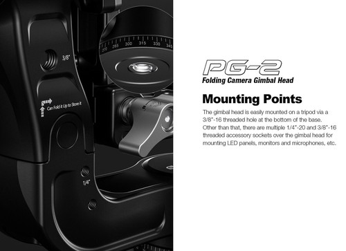 Leofoto PG-2 Folding Gimbal Head Tripod Head for Camera & Lens | Arca Compatible - Picture 7 of 11