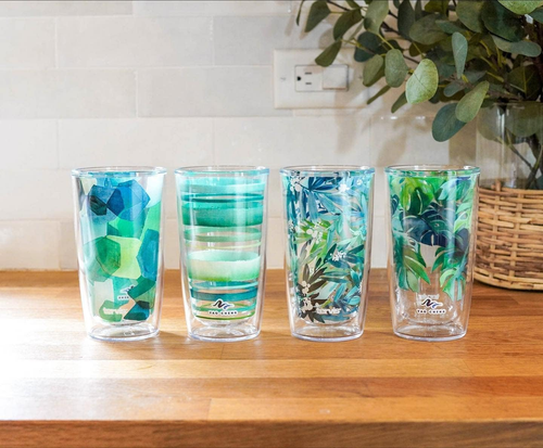 Yao Cheng Green Crystal Made in USA Double Walled Insulated Tumbler Travel Cup K - Picture 3 of 12