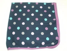 EUC Carters Just One You Navy Blue Purple Polka Dot Spots Baby Receiving Blanket