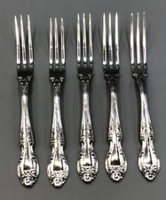 Melrose by Gorham Sterling Silver set of 5 Strawberry Forks 4.75"