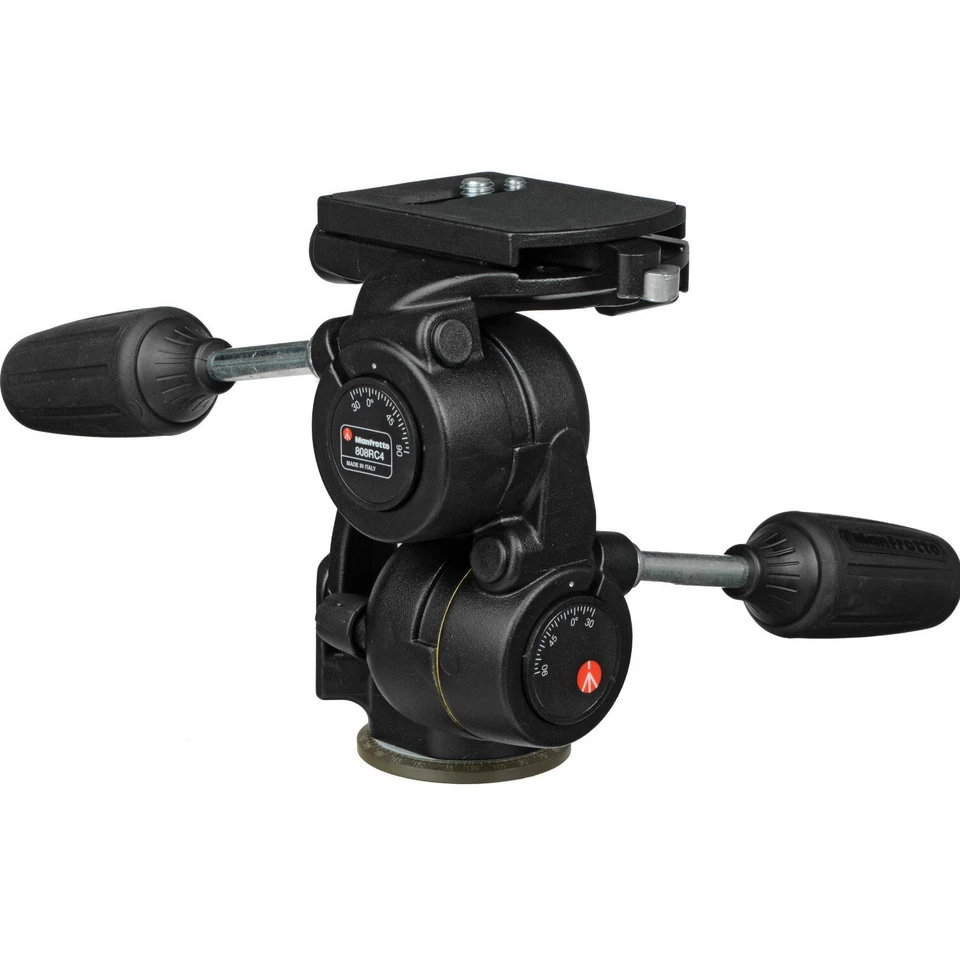 Manfrotto 808RC4 3-Way Standard Head with Quick Release Plate 410PL (Black) - Image 2 of 4