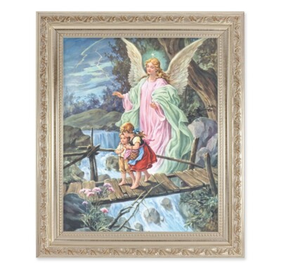 10" x 12" Ornate Silver Frame with a Guardian Angel Print | eBay