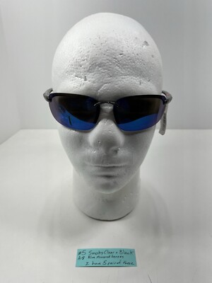 Pugs Unisex Sunglasses Model A8 Smoky Clear & Black Blue Mirrored Lenses, NEW!