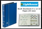 Stamp Collecting Album BLUE Lighthouse Stock book 9 x 12 - 32 White Pages GIFT 