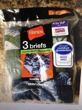 NEW IN PACKAGE HANES BOYS BRIEFS SIZE XS 2-4 UNDERWEAR 3 PACK TAGLESS